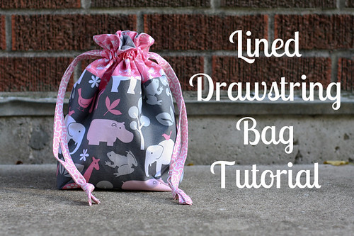Lined Drawstring Bag Tutorial by jenib320