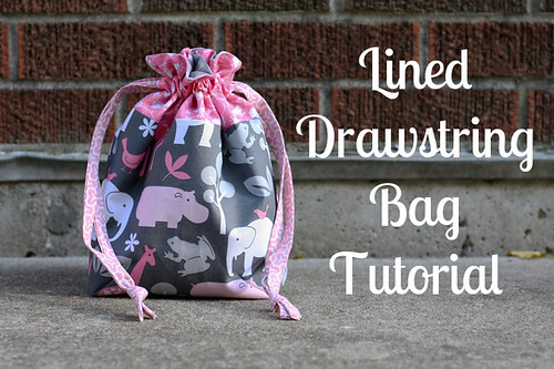 Lined Drawstring Bag Tutorial by jenib320